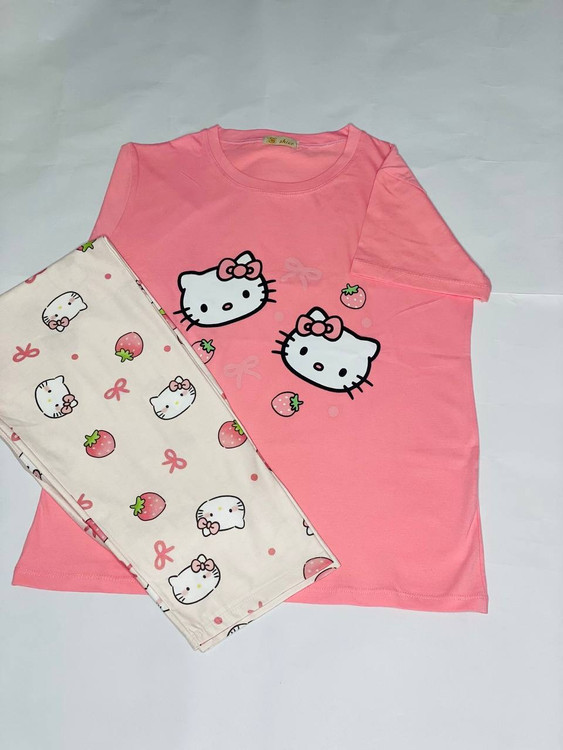 تیشرت و شلوار راحتی ،دخترانه ،فری سایز تا ۴۴