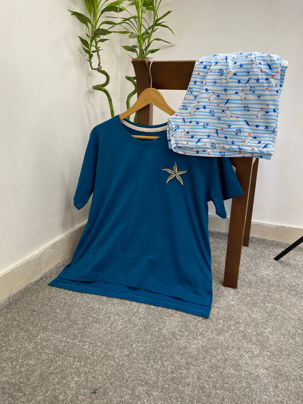 ست تیشرت و شورتک /عروسکی /فری سایز /زنانه