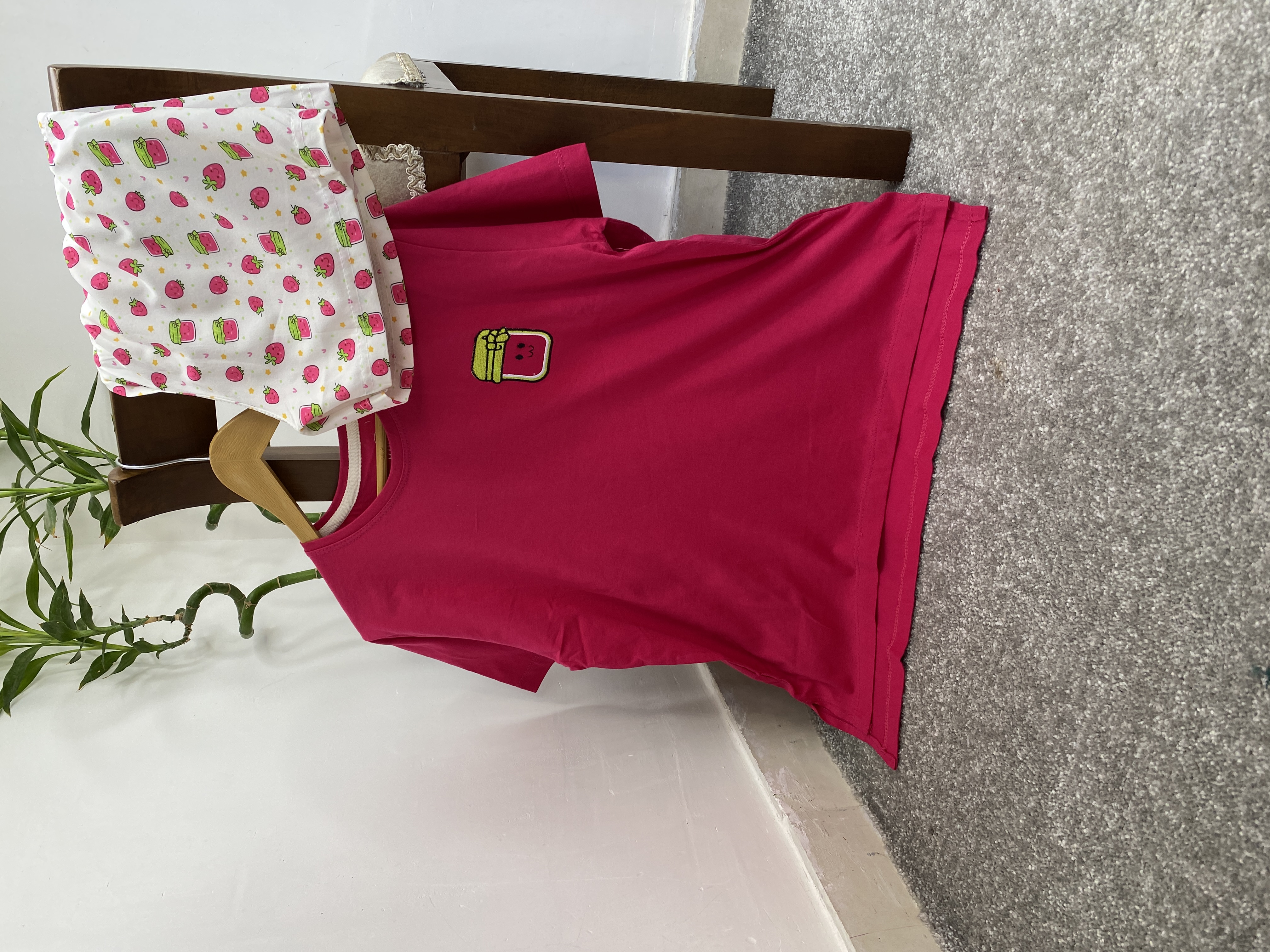 ست تیشرت و شورتک /عروسکی /فری سایز /زنانه /نخ پنبه