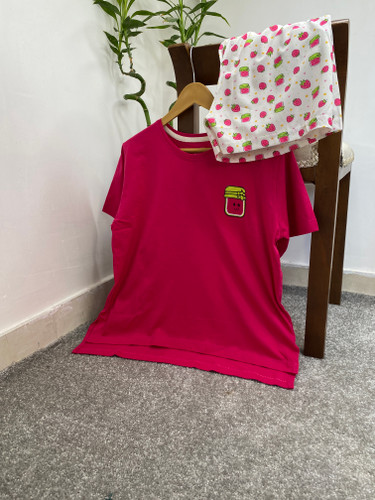 ست تیشرت و شورتک /عروسکی /فری سایز /زنانه /نخ پنبه