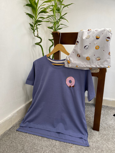 ست تیشرت و شورتک /عروسکی /جنس پنبه /فری سایز/زنانه