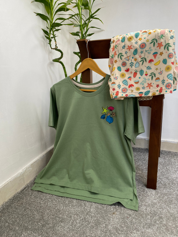 ست تیشرت و شورتک /عروسکی /جنس پنبه /فری سایز /زنانه