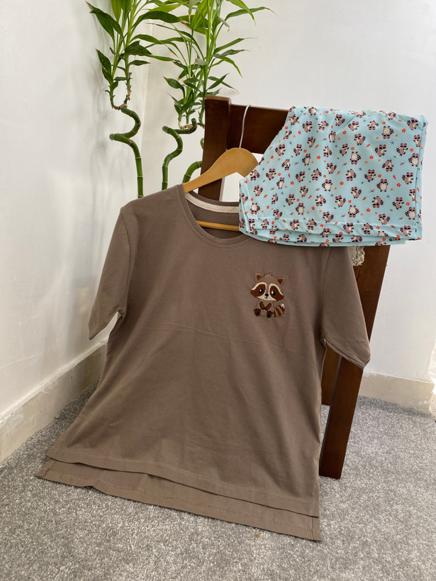 ست تیشرت و شورتک /عروسکی /جنس پنبه /فری سایز /زنانه