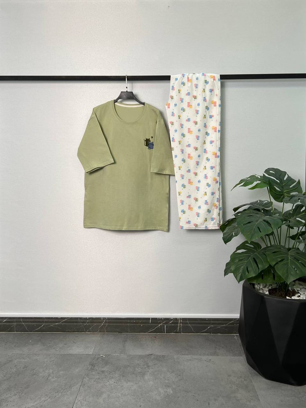 ست تیشرت لانگ و شلواربگ /زنانه