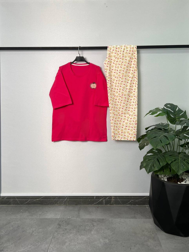 ست تیشرت لانگ و شلوار بگ /زنانه