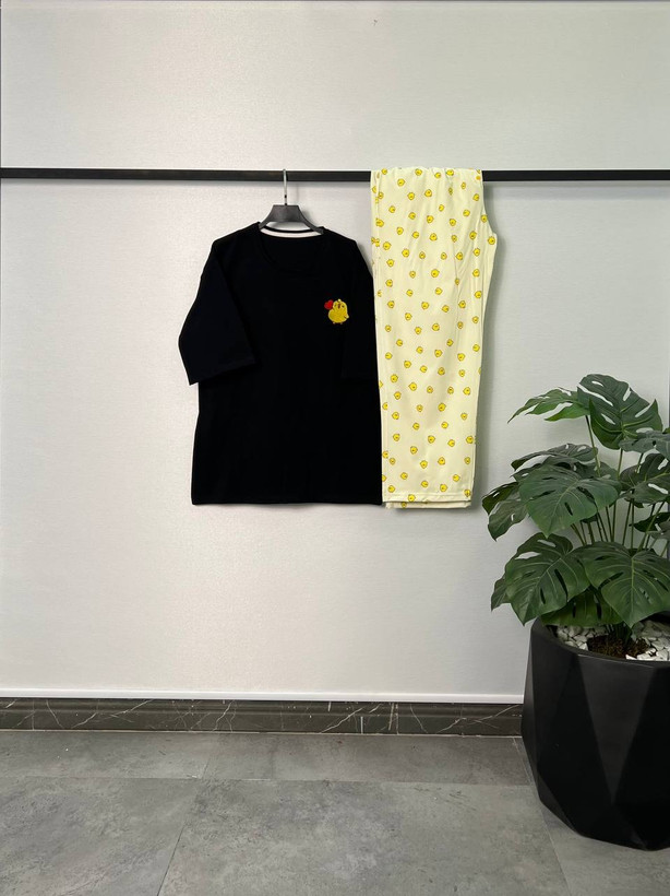 ست تیشرت لانگ و شلوار بوگاتی /زنانه